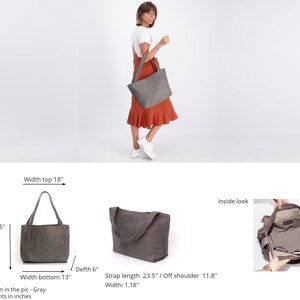 Women Leather Bag, Brown Leather Shoulder Bag, Leather Zipper Bag, Soft Leather Handbag, Woman Leather Bag SHIRI Bag image 5
