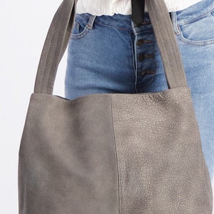 Vegan Leather Tote Oversized Bag Distressed Brown Leather Vegan Purse Women Bag Shoulder Bag Weekender Bag Tami Bag image 8