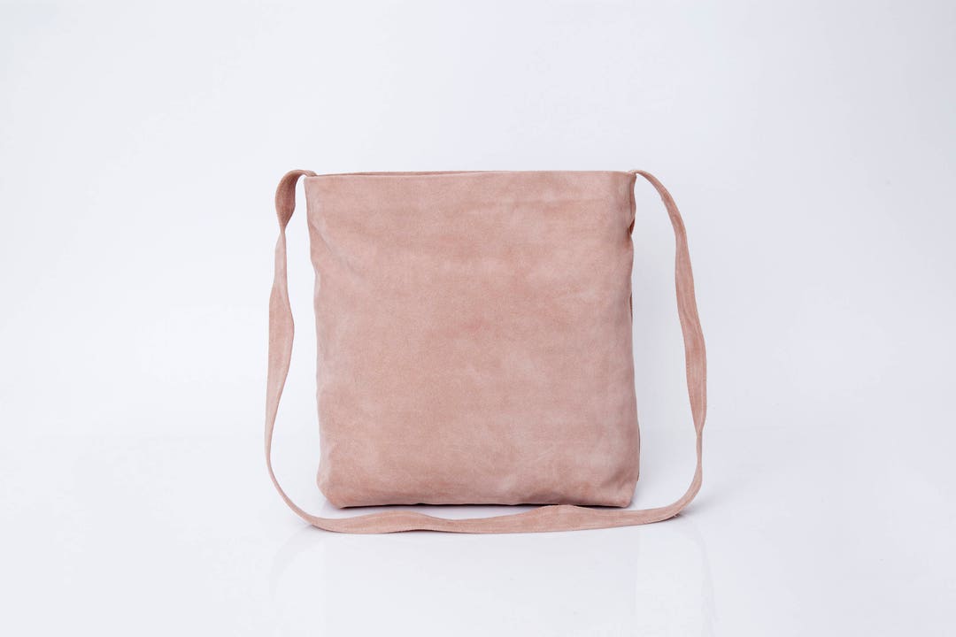 Leather Tote, Suede Bag, Shoulder Bag, Blush Pink Leather Bag, Soft ...