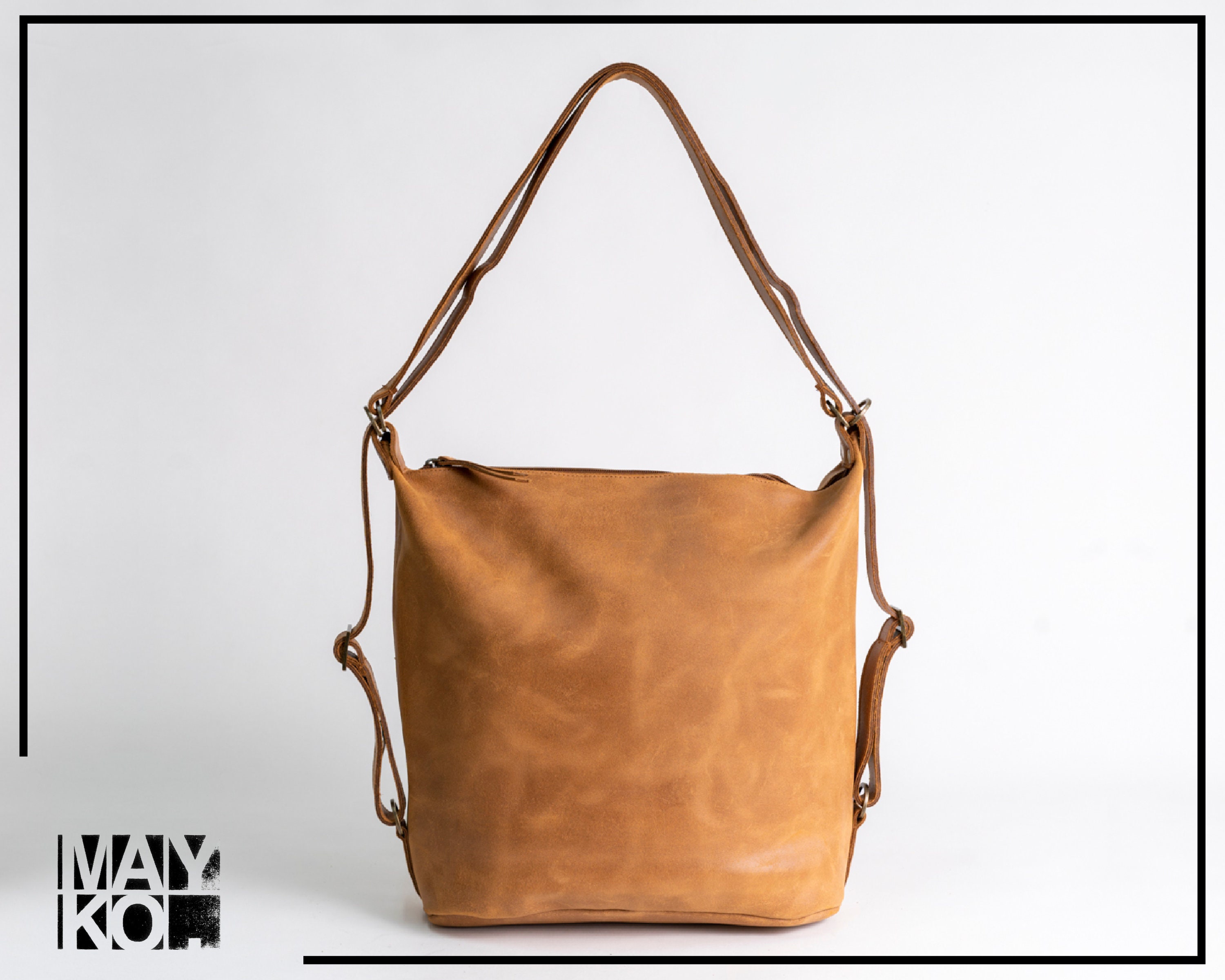 Mayko Bags Leather Hobo Crossbody Bag