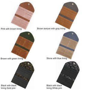 Cartera para mujer, Cartera de cuero, Monedero pequeño, Regalo de cuero para ella, Cartera de mano, Cartera minimalista, Cartera delgada, Cartera plegable imagen 10