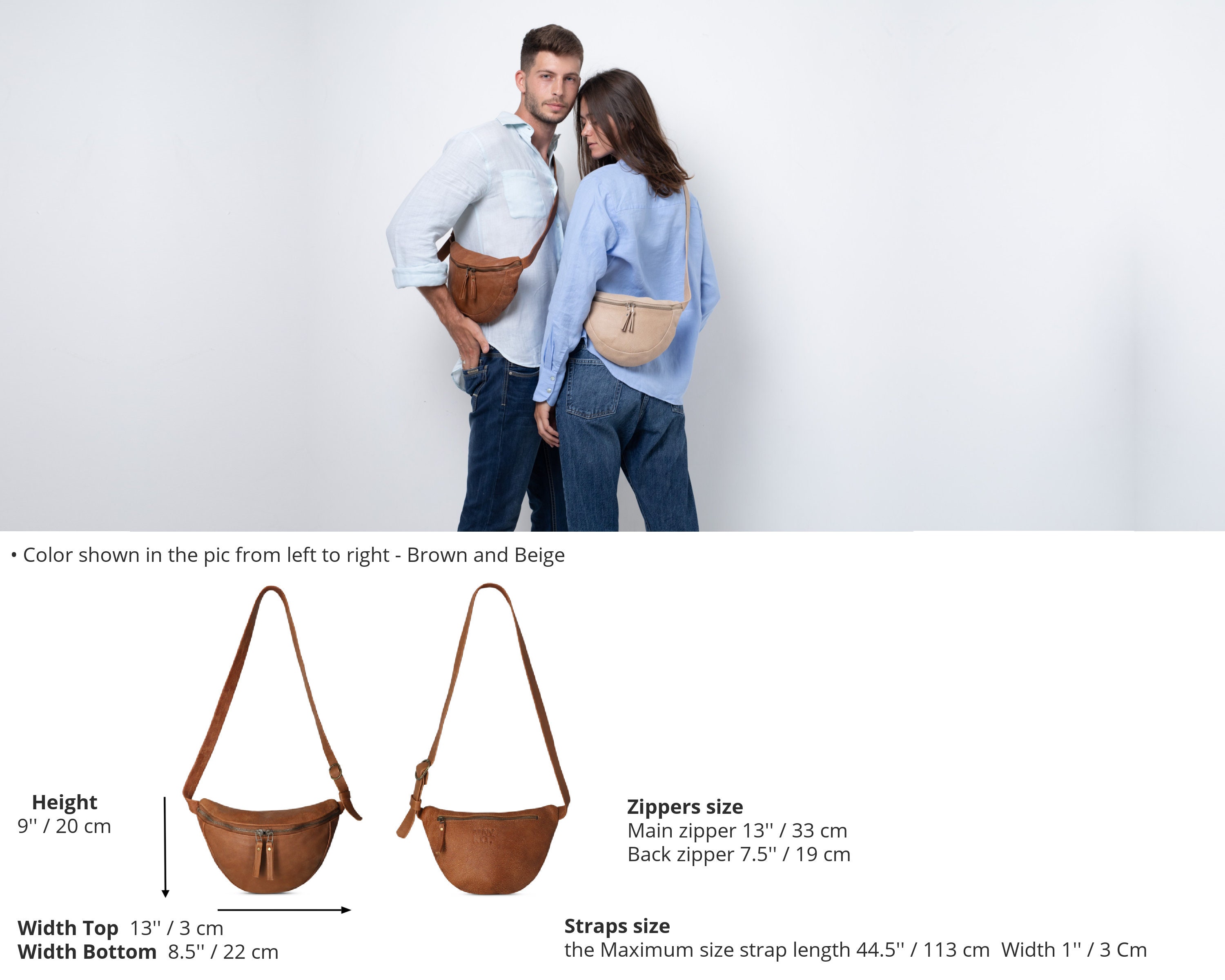 Genuine Lambskin Leather Satchel Single Shoulder Crossbody bag Multi  Pockets Purse Small Belt bag for Men & Women