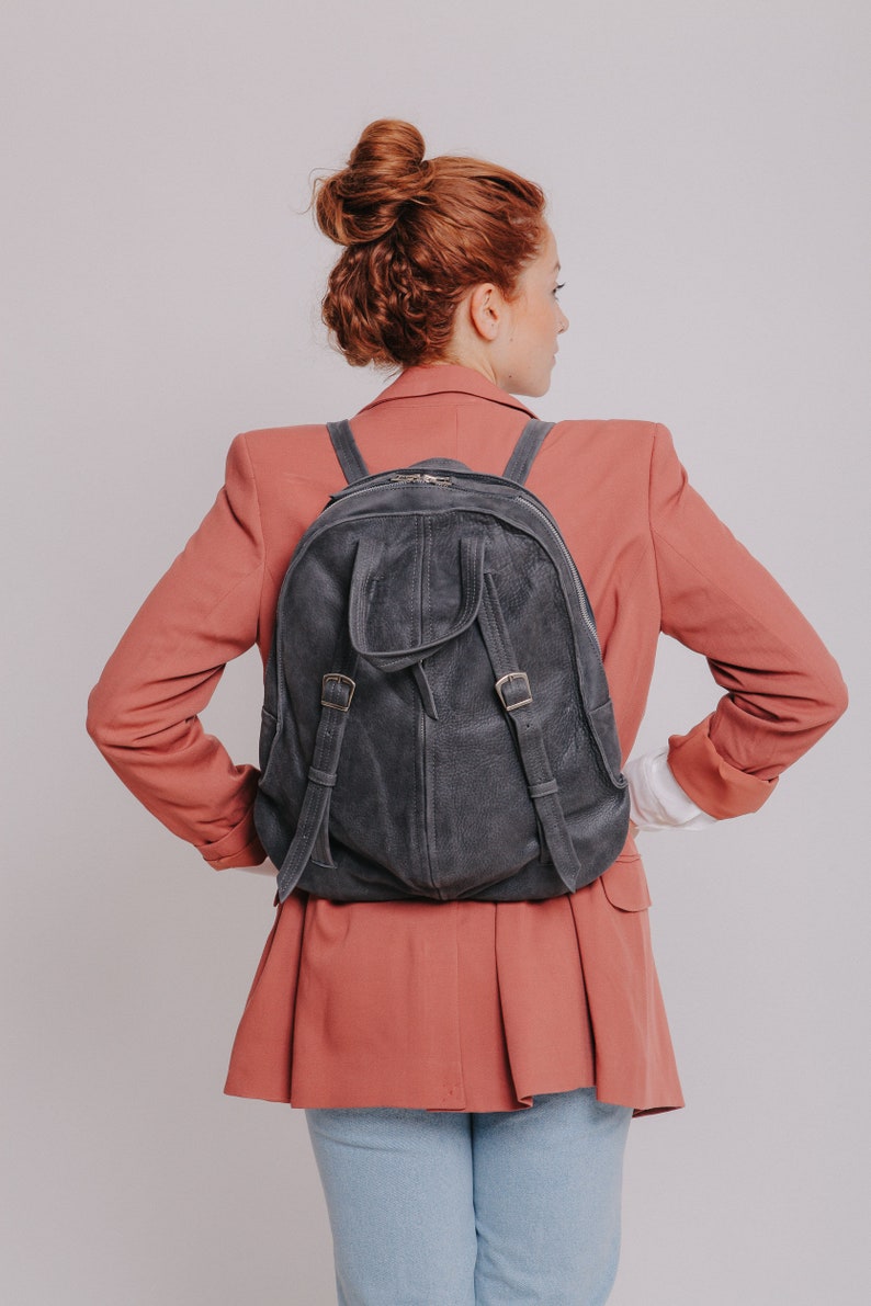 Leather Backpack Purse Backpack Purse Convertible,Tote Leather Backpack Women Gray Leather Backpack Rucksack Backpack Leather Backpack