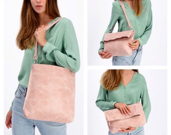 Bolso Tote de Cuero, Bolso Bandolera de Cuero Mujer, Bolso Bandolera de Cuero, Tote Bandolera de Cuero con Cremallera, Bolso Tote Personalizado MAYKO