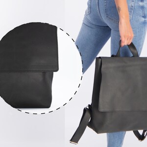 Backpack, Black Leather bag, Backpack Purse, Leather Backpack Women, Back Bag, Laptop Bag, Travel Bag Leather, Personalized Bag, Rucksack image 9