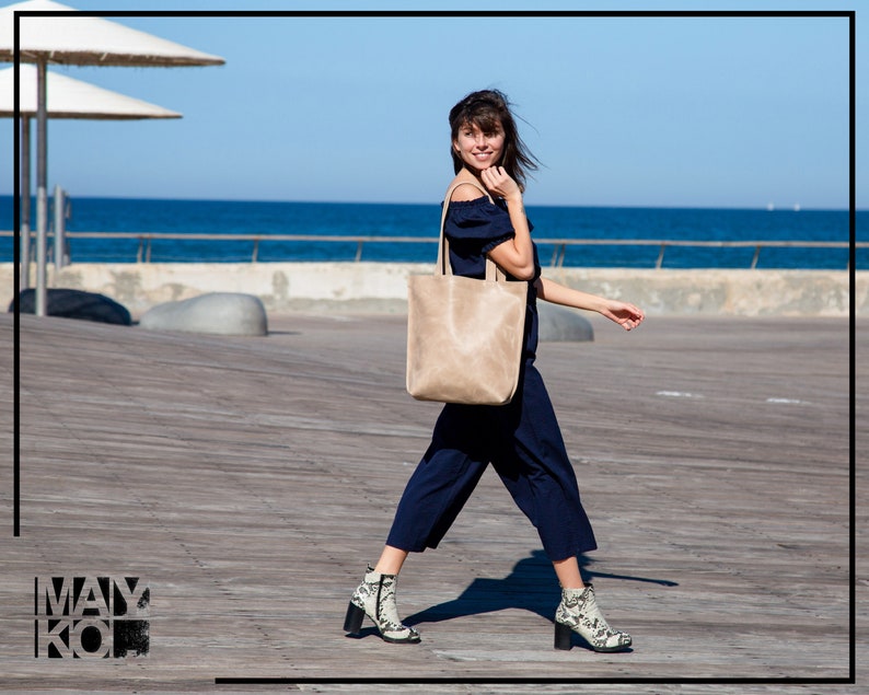 Leather Tote, Brown Leather Bag, Leather Tote Bag, Laptop Bag Woman, Shoulder Bag, Leather Tote With Zipper, Personalize Tote Bag For Woman image 7