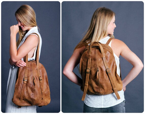 Etsy leather backpack purse cheap