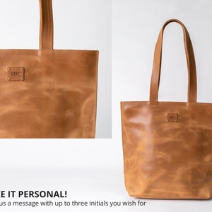 Leather Tote, Brown Leather Bag, Leather Tote Bag, Laptop Bag Woman, Shoulder Bag, Leather Tote With Zipper, Personalize Tote Bag For Woman image 4