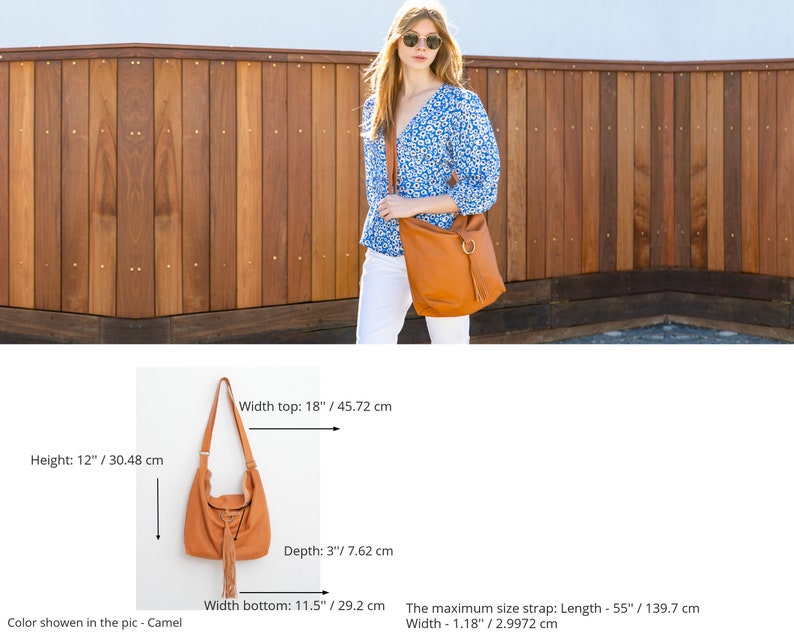 Camel Leather Hobo Bag Women Leather Handbag Hobo Crossbody Etsy Israel