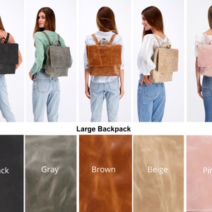 Leather Backpack Women, Laptop Backpack Bag, Messenger Backpack Bag, Laptop Bag, Diaper Bag, Leather Backpack Purse, Personalized Bag, Mayko image 6