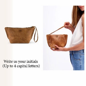 Beige leather pouch Small leather purse Women wallet Leather wristlet Handmade Leather Purse, Leather Pouch, Women Wristlet bag image 4