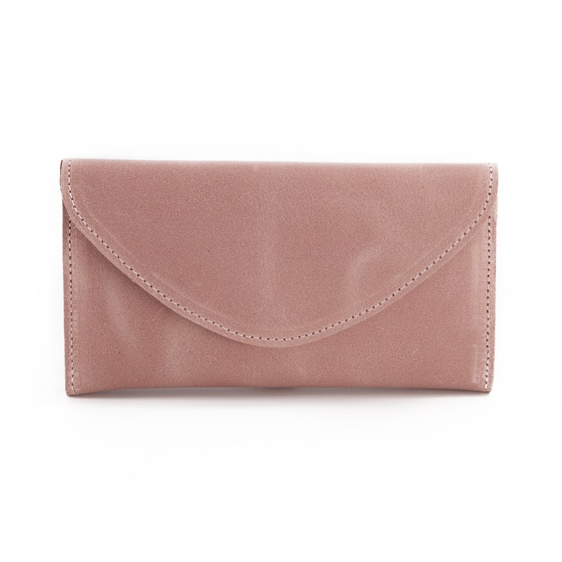 Cartera para mujer, Cartera de cuero, Monedero pequeño, Regalo de cuero para ella, Cartera de mano, Cartera minimalista, Cartera delgada, Cartera plegable imagen 3