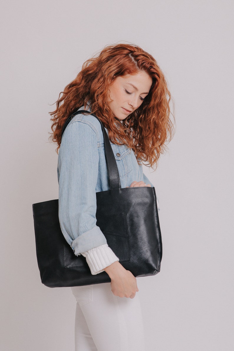 Black Leather Tote Large Leather Tote Leather Tote Bag Leather Shoulder Bag Laptop Tote Laptop Bag Personalize Tote Bag Women,Work Bag