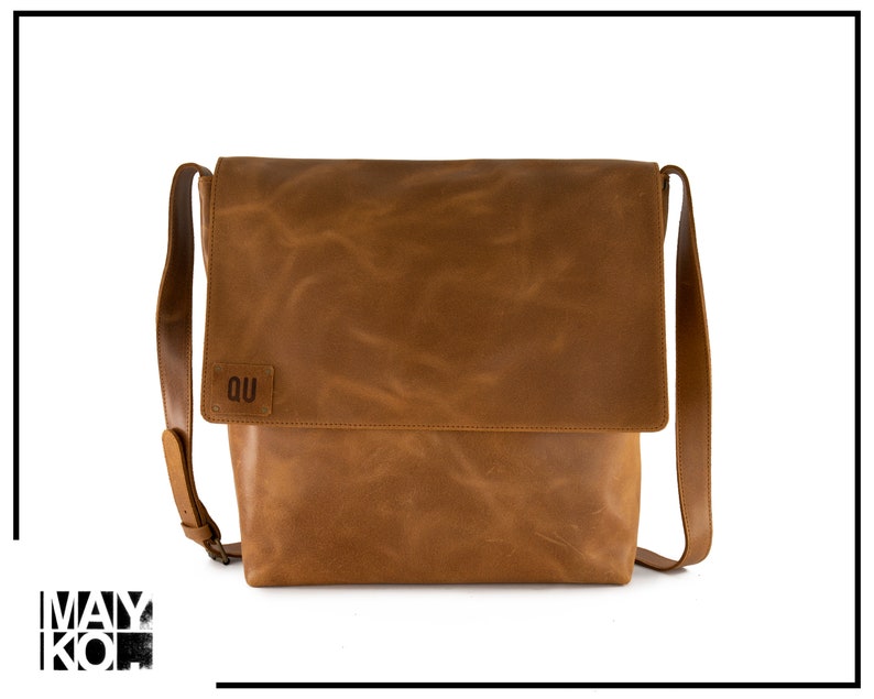 Camel Leather Crossbody Bag Messenger Bag Handmade Leather Etsy