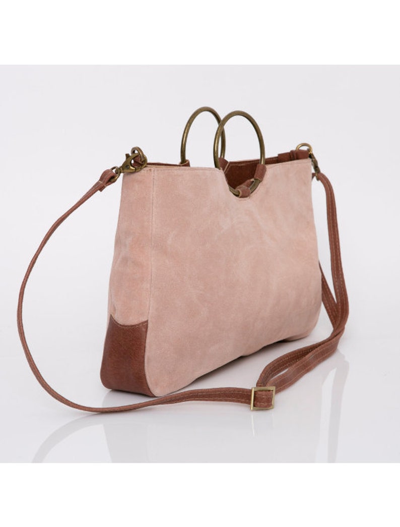 Crossbody Purse, Suede Leather Handbag, Crossbody Bag, Woman Leather Bag, Wristlet Clutch Purse, Gift For Her, Brown Leather Bag, HUGE SALE image 7
