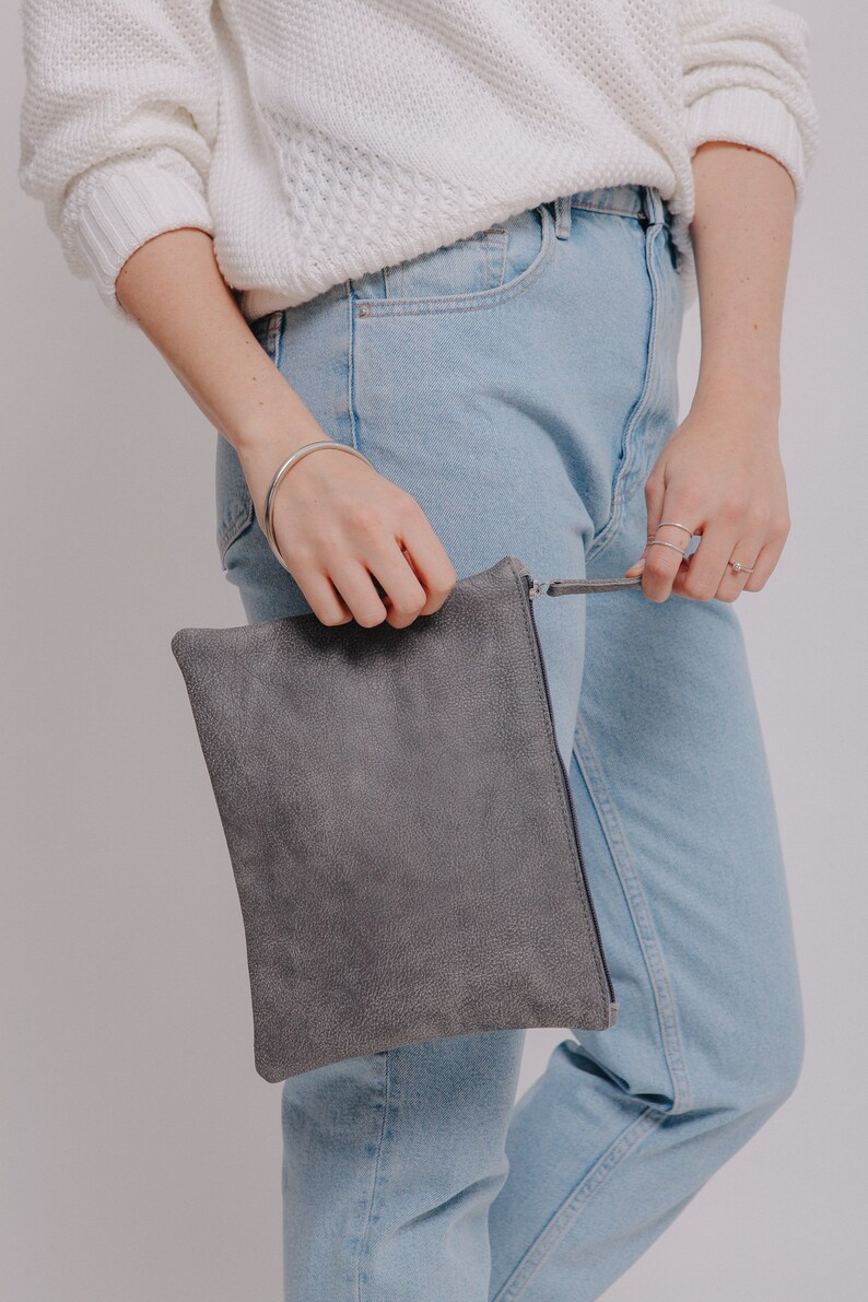 Brown leather clutch Soft Leather wristlet clutch Women Etsy