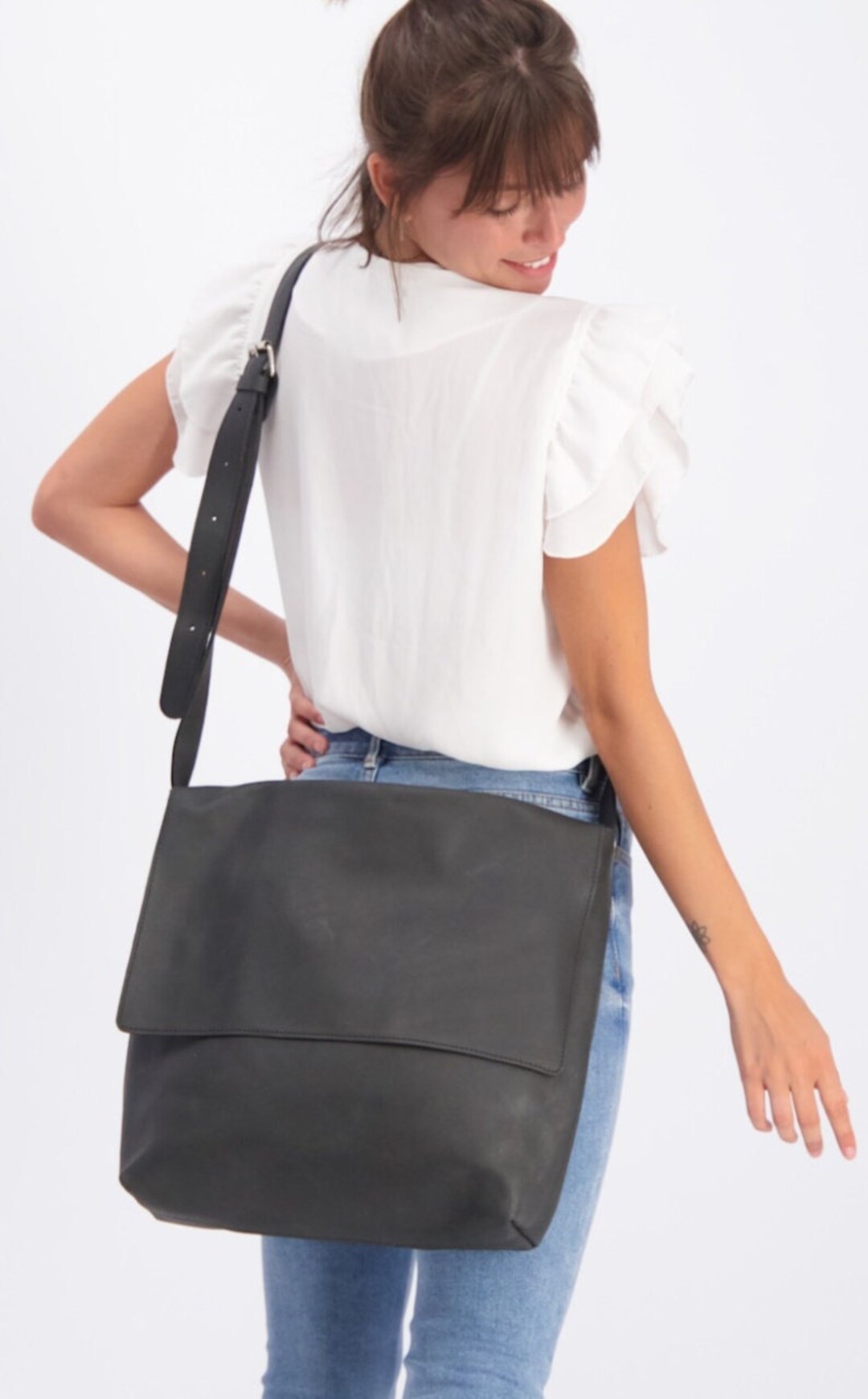 Leather Messenger Bag Womens Satchel Leather Cross Body - Etsy