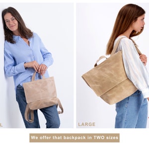 Backpack Women, Sturdy Leather Backpack Bag, Rucksack Backpack, Leather Laptop Bag, Leather Personalized Bag, Backpack Purse, Travel Bag image 5