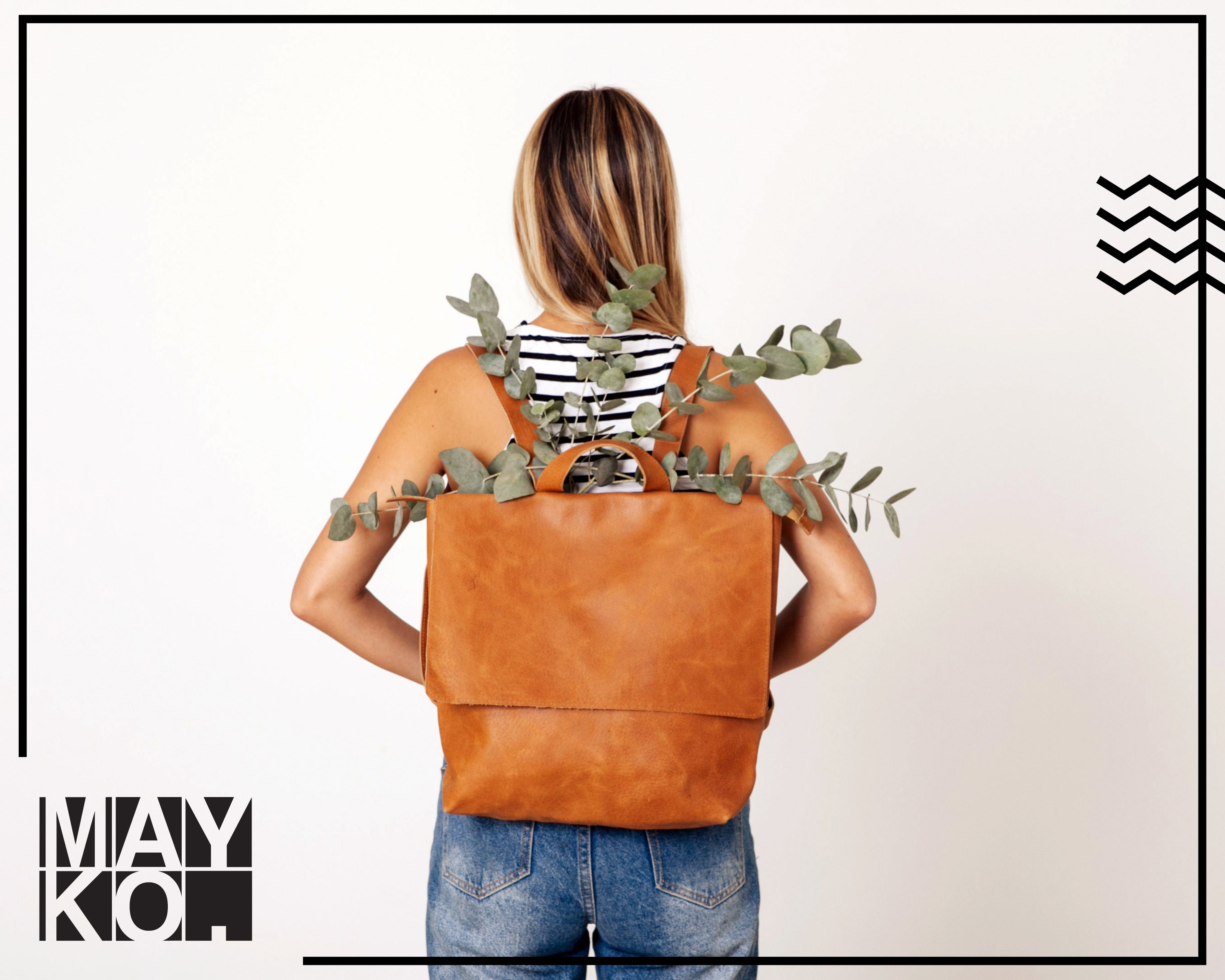 etsy leather backpack