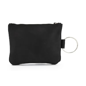 Black Leather clutch Purse, Bridal Party Gifts, Bridesmaid Gifts, Gift For Women, Bracelet Wristlet purse, Zipper Pouch with metal ring