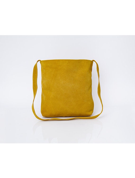 yellow leather crossbody bag