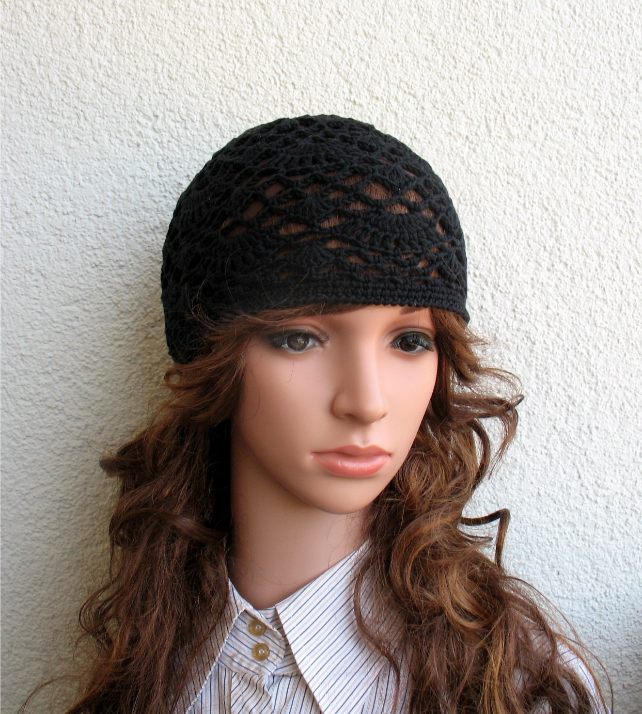 6587 Crochet Beret Hats Summer Women Woven Berets Bohemia Hat Crochet Raffia Beret Pattern: Women main image 2
