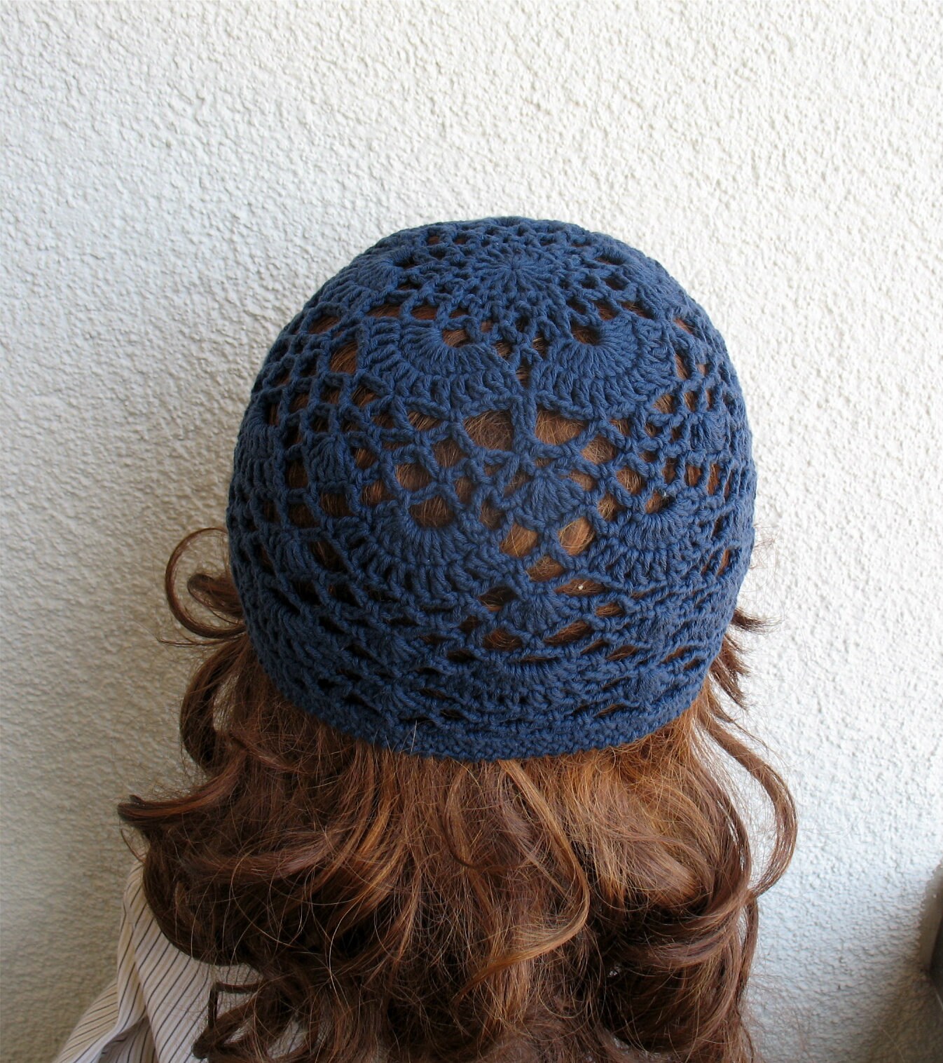 Handmade Cotton Crochet Slouchy Beanie Hat Knit Summer Skull Cap Handmade Crochet Slouchy Beanie Hat Set for Women - Floral  main image 2