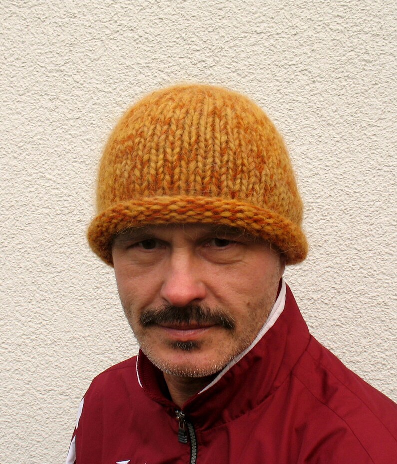 Mens Winter Hat 100% Natural Icelandic Wool ECO Yellow Hat - Etsy