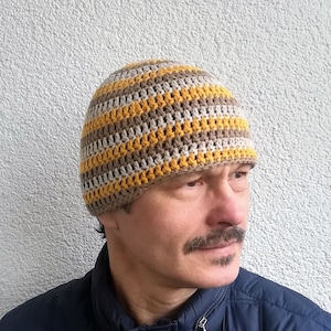 Mens crochet fisherman hat  Skull stripped hat  Mens kufi hat  Unisex hat  Skull stripped hat  Mens kufi hat  Unisex hat