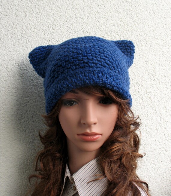 girls blue winter hat