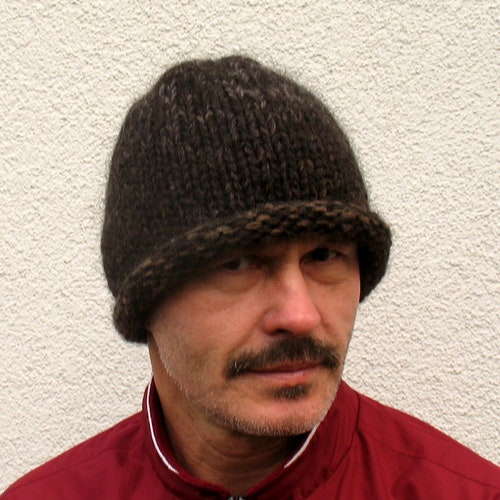 Mens Winter Black Hat 100% Natural 