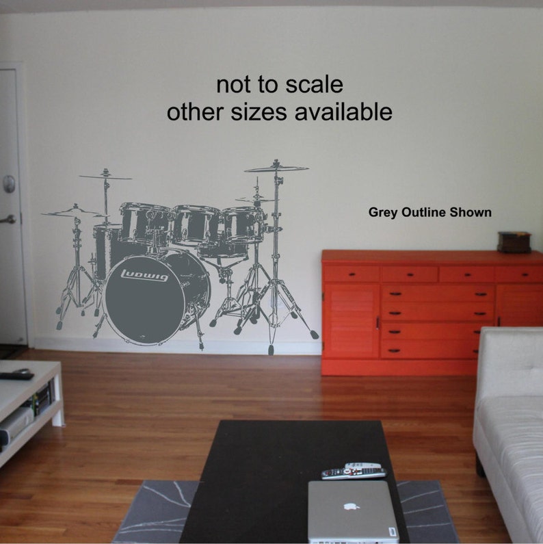 Drum Kit Wall Art Sticker 3 sizes