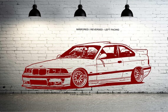 Bmw E36 M3 Wall Art Sticker Etsy