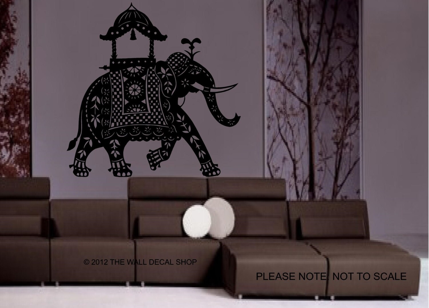 Large Decorated Indian Elephant Wall Decal Wall art Etsy