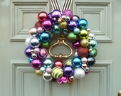 Multi colour Bauble Christmas Wreath