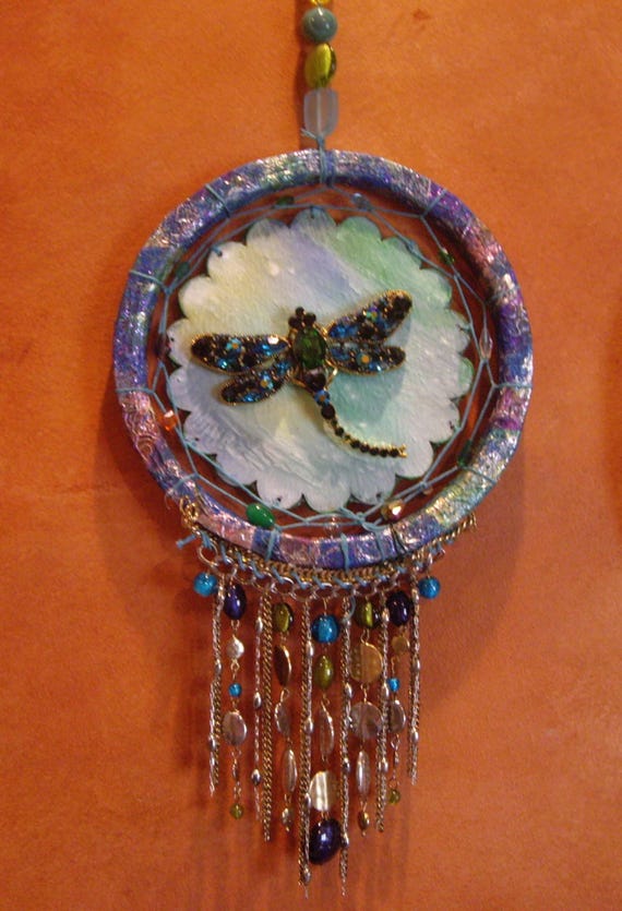Dragonfly Dreamcatcher, Jeweled, whimsical dreamcatcher