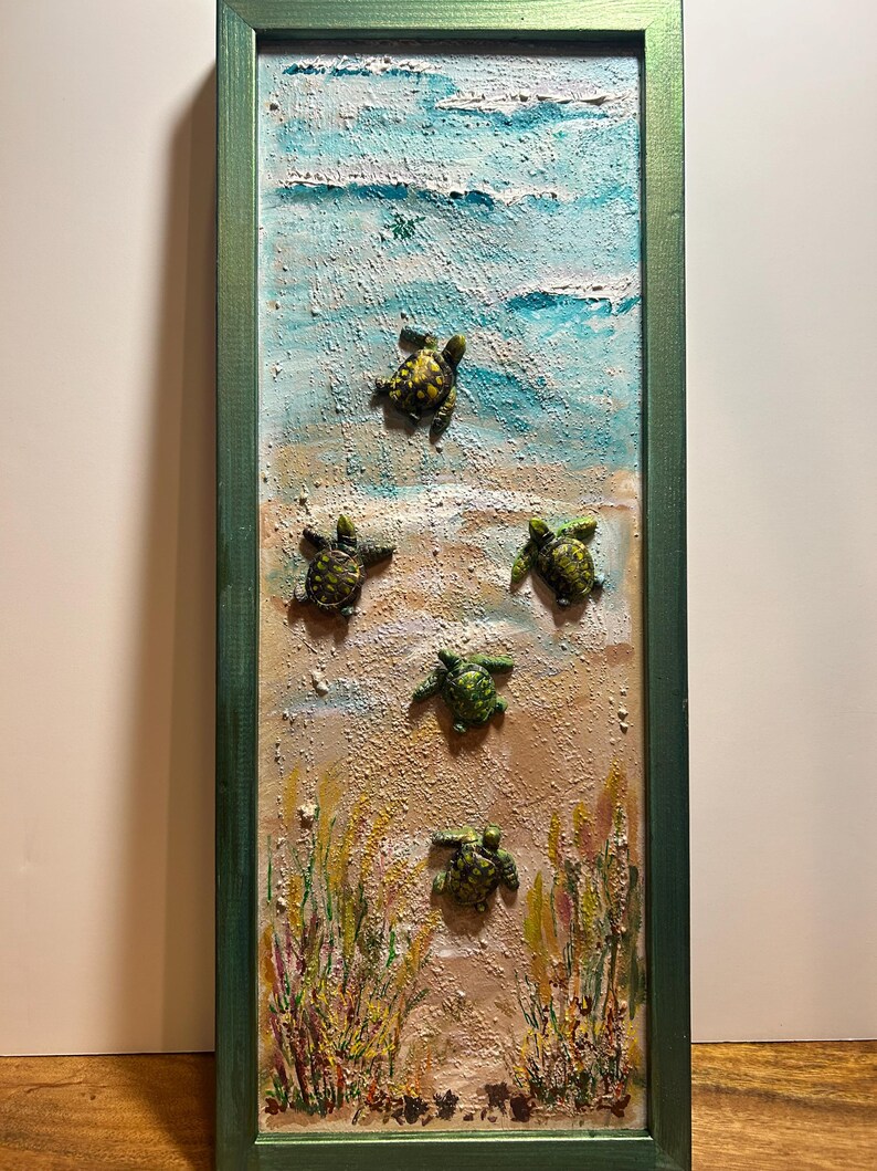 Baby Sea Turtles Scurry to Ocean Water Wall Panel. Etsy