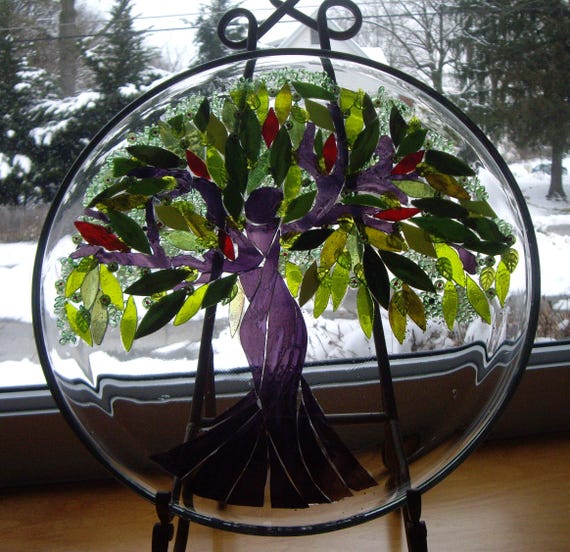 Mother Nature stained glass tree in the round