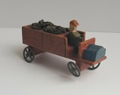 Erzgebirge Putz Miniature Truck Handmade Wooden Toy Hand Carved Wagon Made in Germany