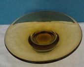 Vintage Murano Sommerso Glass Dish - 1960 39 s - Venetian Glass Company Blackpool - Franco Toffolo - Amber and Clear Colourway