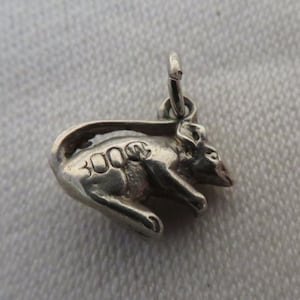 Vintage Silver (800) Sitting Mouse Charm/Pendant/Fob - Possibly Willy Winnaess? - Signed - 1950&#39;s - Mouse/Rat/Rodent