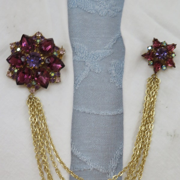 ZESION Vintage Dress Clips – 4-Piece Stainless Steel Shawl & Sweater Clips, No Gemstone - View #2
