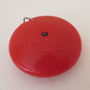 Vintage Red Lucite Retractable Tape Measure by Dean, Made in England - 1950&#39;s - Sewing, Needlework, Crafts
