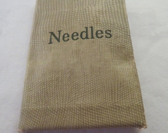 Vintage Milwards, Redditch England Needle Book - Faux Reptile Cover with Wool Pages with Needles and Metal Tags - 1950's - Sewing/Needlework