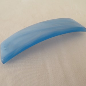 Vintage Large Pale Blue Pearlised Lucite Rectangular Hair Clip/Slide/Barrette - 1950&#39;s