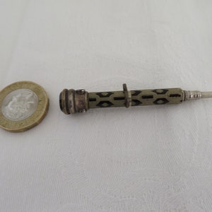 Vintage/Antique Miniature Propelling Pencil with Stanhope Charm/Pendant/Fob - A Memory of Dollar, Scotland - Rare Victorian/Edwardian