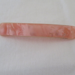 Vintage Medium Pink Pearlised Lucite Rectangular Hair Clip/Slide/Barrette - 1950&#39;s