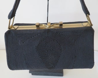 Vintage Genuine Cordé Black Barrel Handbag/Bag/Purse With Brass Fittings  Made in England - 1940's Medium Size - Yahoo Shopping