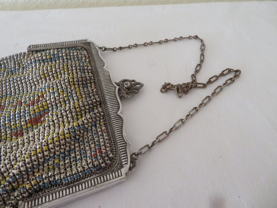 Vintage/Antique Painted Enamel Chain Mail/Mesh Ev… - image 8