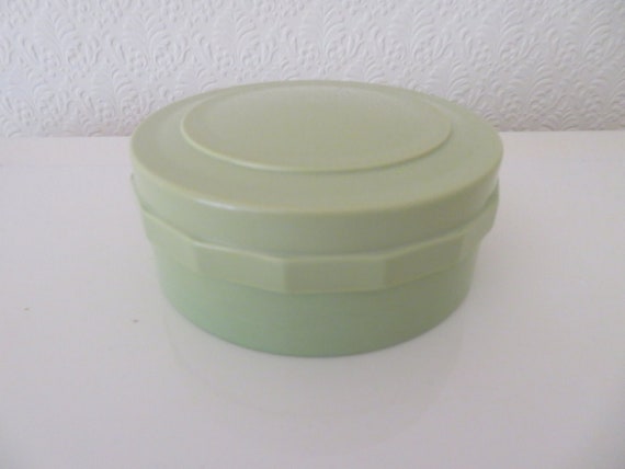 Vintage Art Deco Large Round Green Two Tone Urea … - image 1